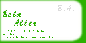 bela aller business card